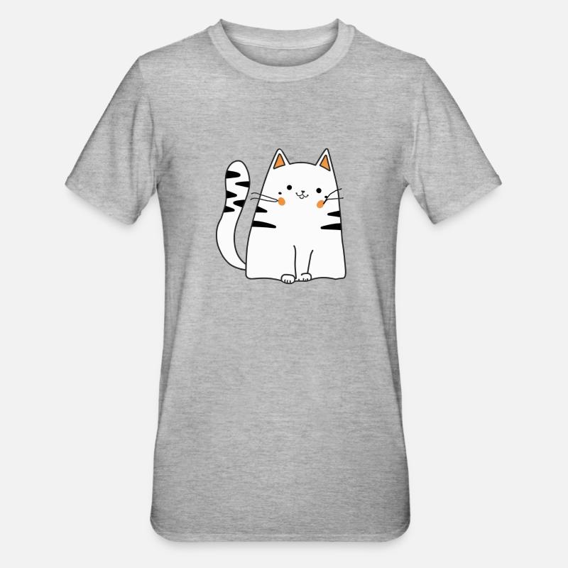 Chat mignon - T-shirt polycoton Unisexe - gris chiné