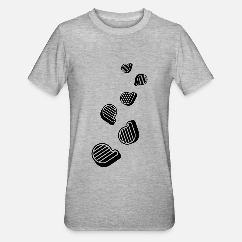Fleisch steak - Unisex Polycotton T-Shirt - Grau meliert