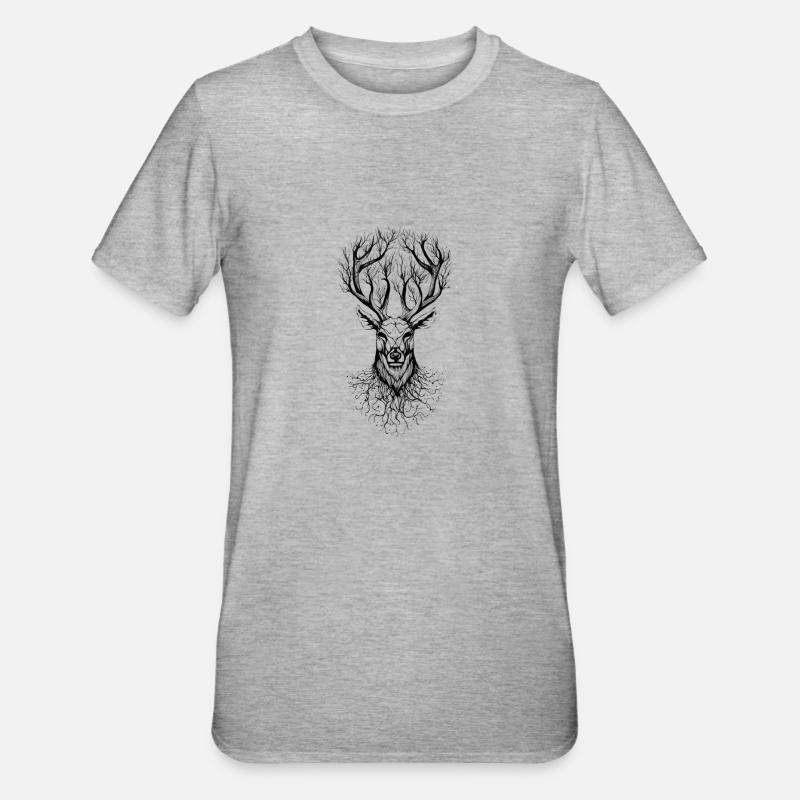 Cerf - T-shirt polycoton Unisexe - gris chiné