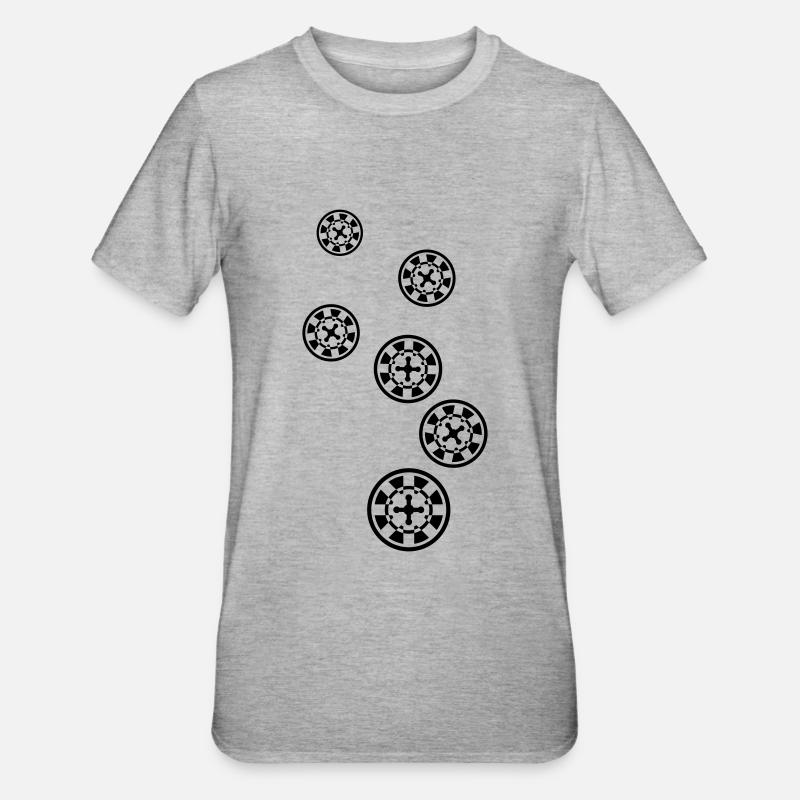 Symbole d’icône de roulette - T-shirt polycoton Unisexe - gris chiné