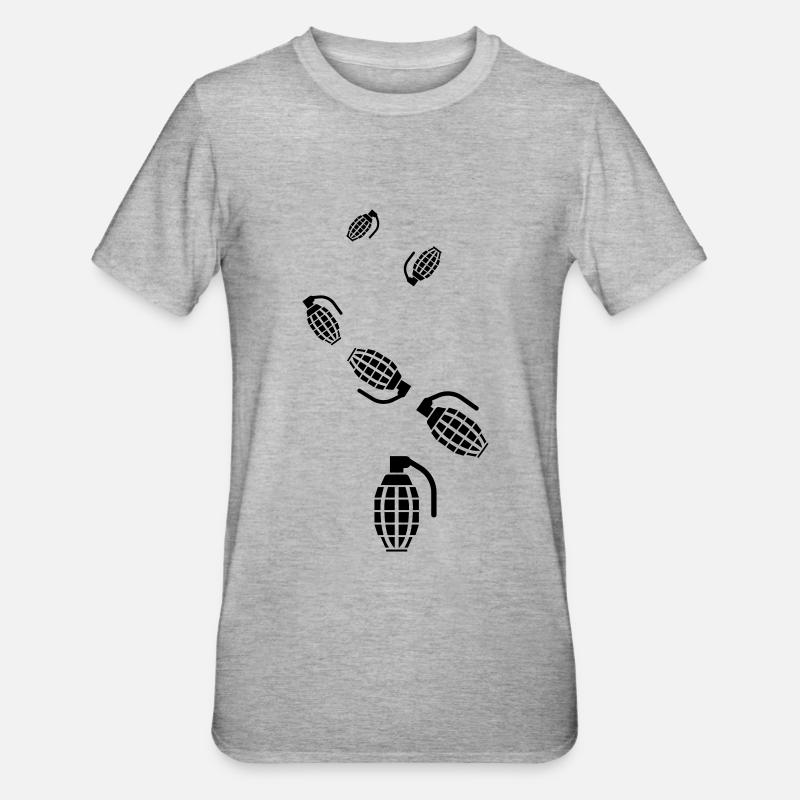Granate waffe icon - Unisex Polycotton T-Shirt - Grau meliert