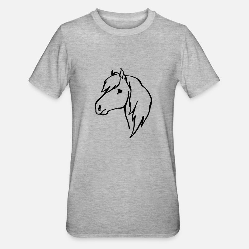 Poney - T-shirt polycoton Unisexe - gris chiné