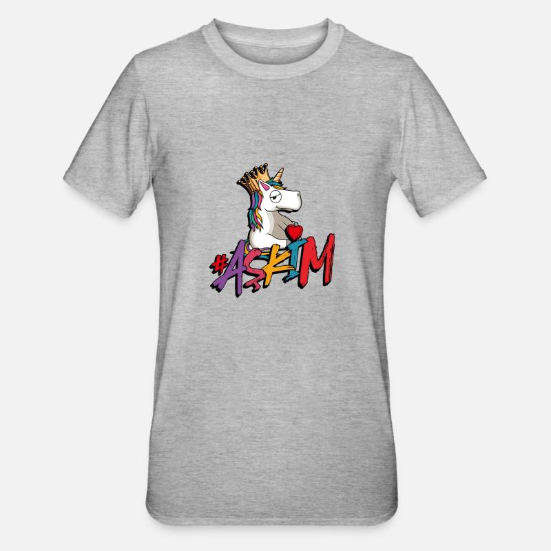 askim einhorn türkisch - Unisex Polycotton T-Shirt - Grau meliert