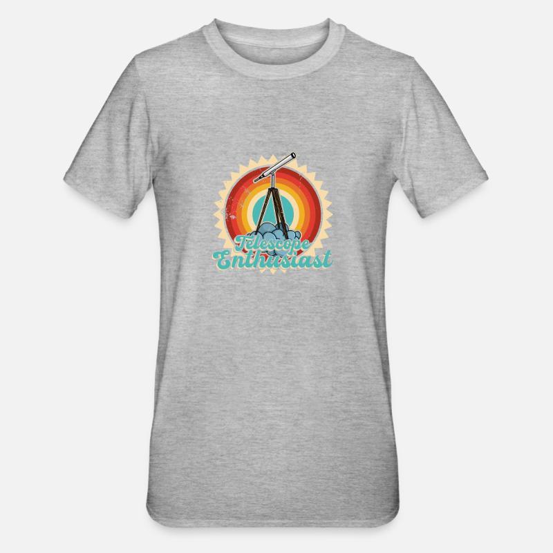Stargazing Telescope Astronomers - Unisex Polycotton T-Shirt - heather grey