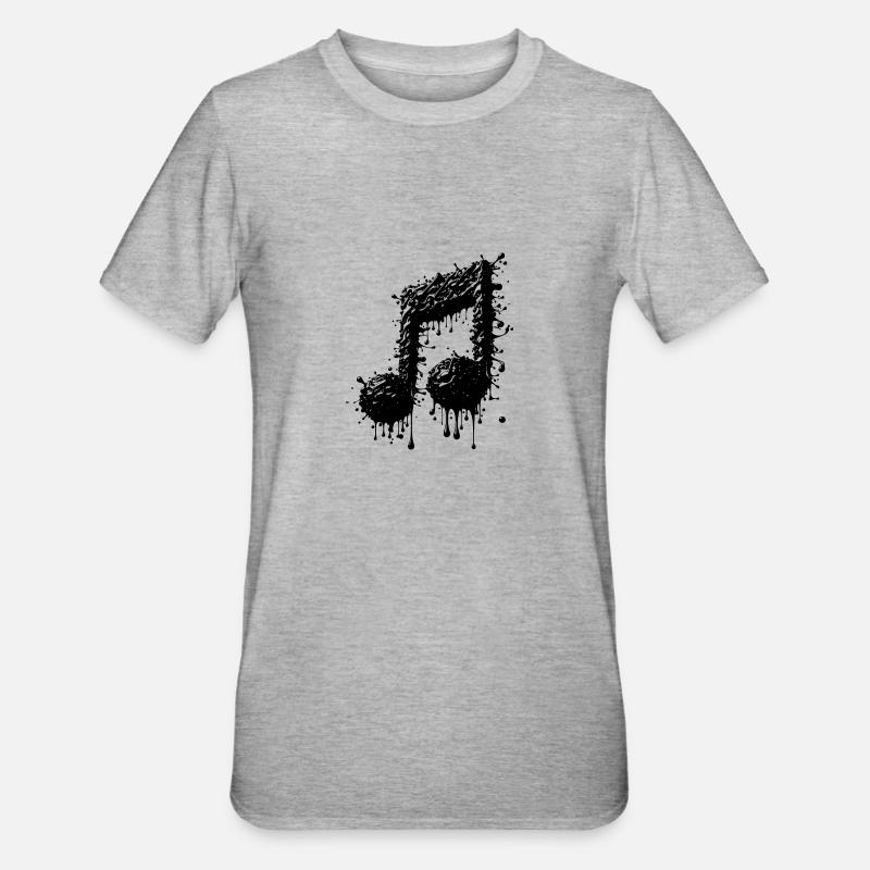 Liquid Music Eighth Notes Scale - Unisex Polycotton T-Shirt - heather grey