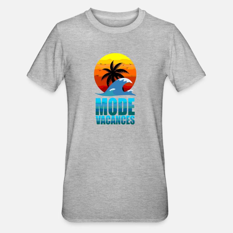 Mode Vacances - T-shirt polycoton Unisexe - gris chiné