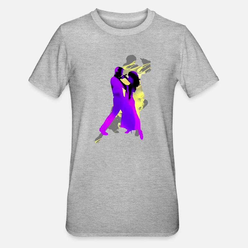 Danseurs de tango argentin - T-shirt polycoton Unisexe - gris chiné