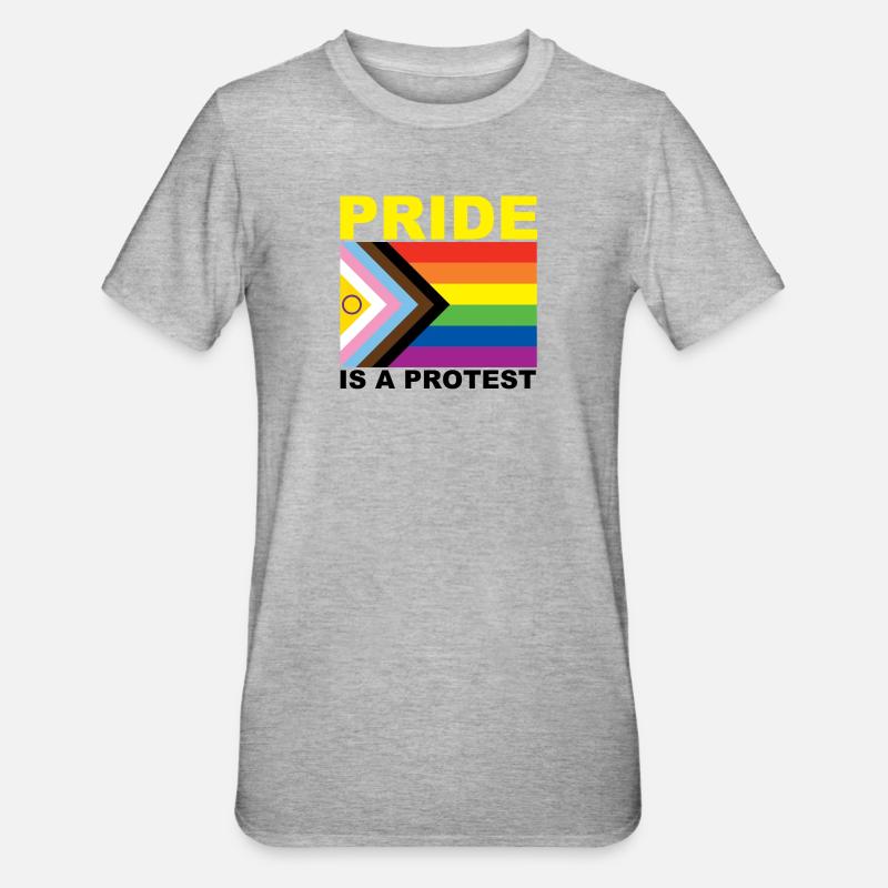Pride is a Protest - Unisex Polycotton T-Shirt - Grau meliert