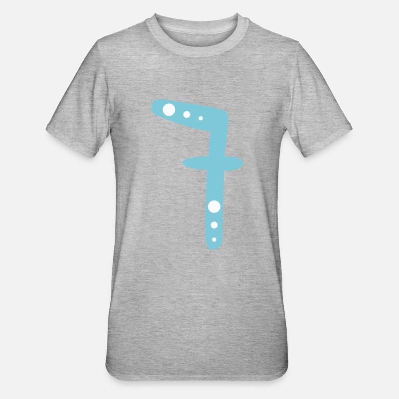 Nummer 7 - Unisex Polycotton T-Shirt - Grau meliert