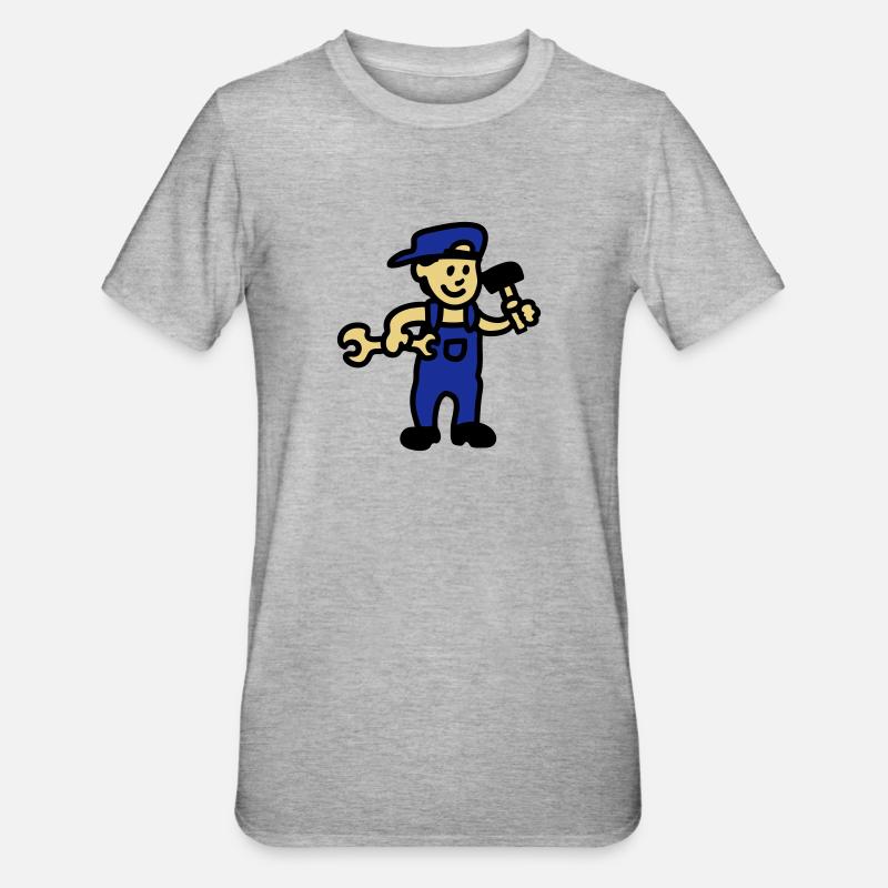 Handwerker 3 - Unisex Polycotton T-Shirt - Grau meliert