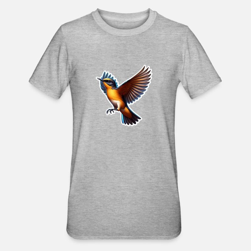 Hübscher Eisvogel - Unisex Polycotton T-Shirt - Grau meliert