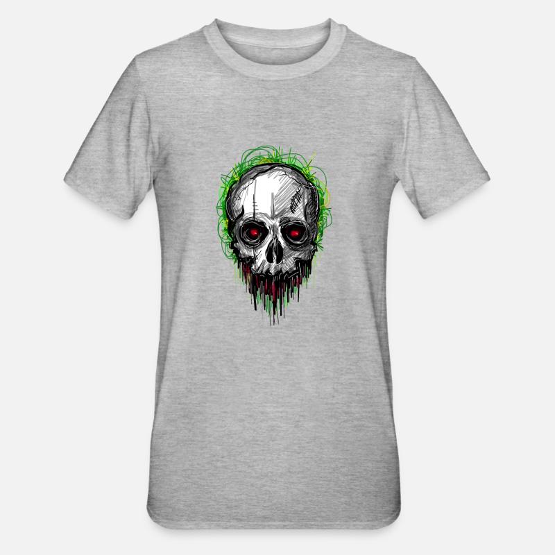 skull_scribble - T-shirt polycoton Unisexe - gris chiné