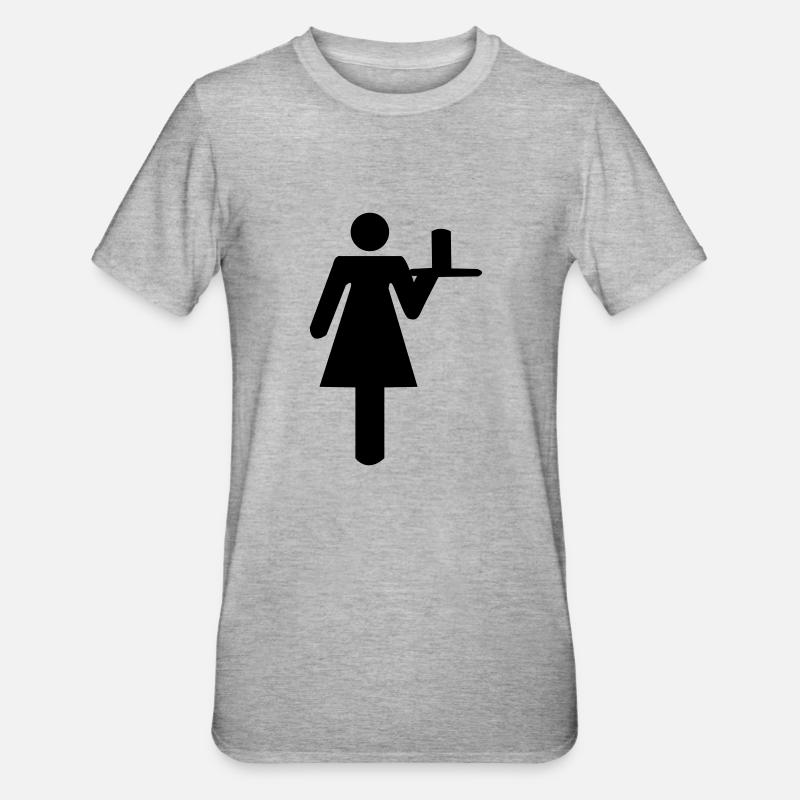 Kellnerin - Unisex Polycotton T-Shirt - Grau meliert