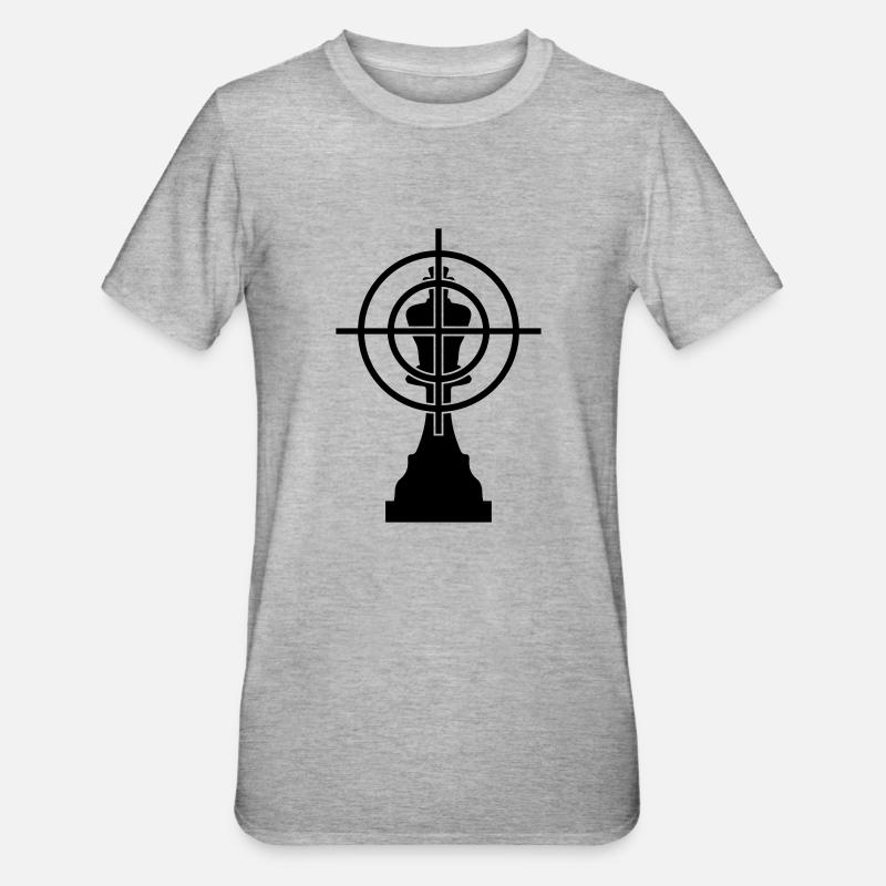 échecs - T-shirt polycoton Unisexe - gris chiné