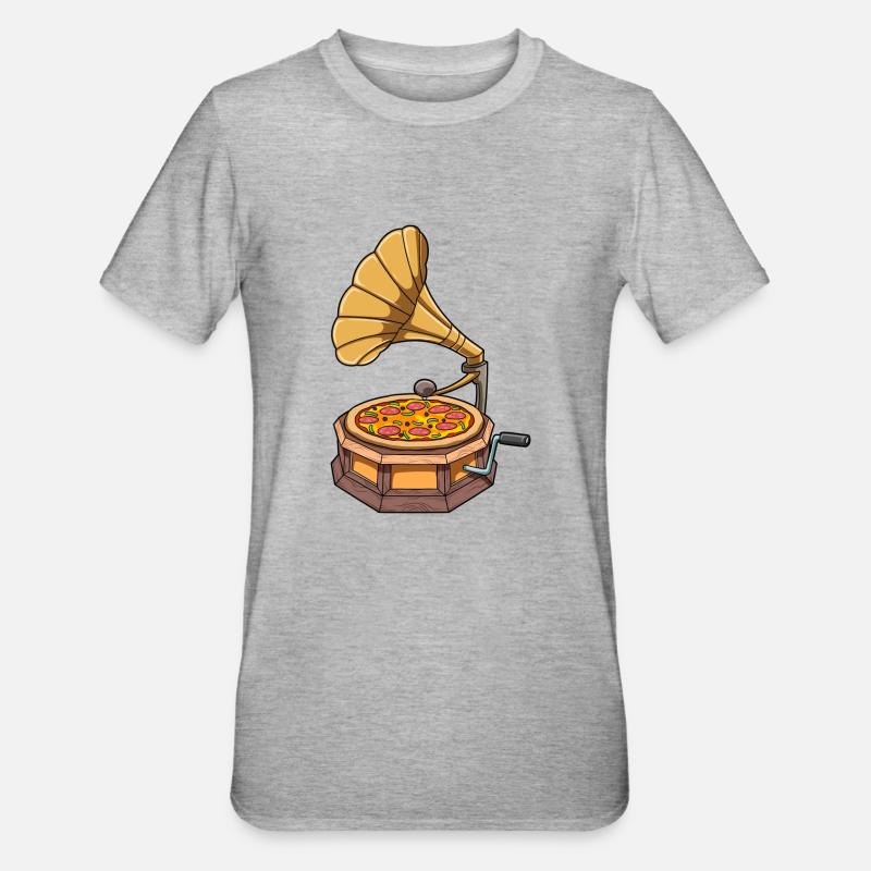 Pizza Phonographe - T-shirt polycoton Unisexe - gris chiné