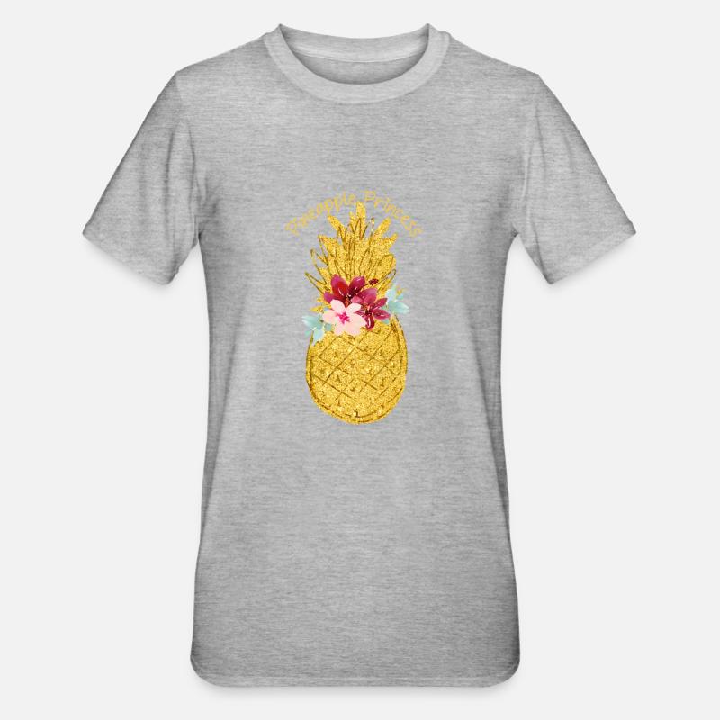 ananas princesse fleur d’ananas - T-shirt polycoton Unisexe - gris chiné