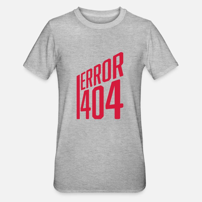 Code Fehler Error 404 - Unisex Polycotton T-Shirt - Grau meliert