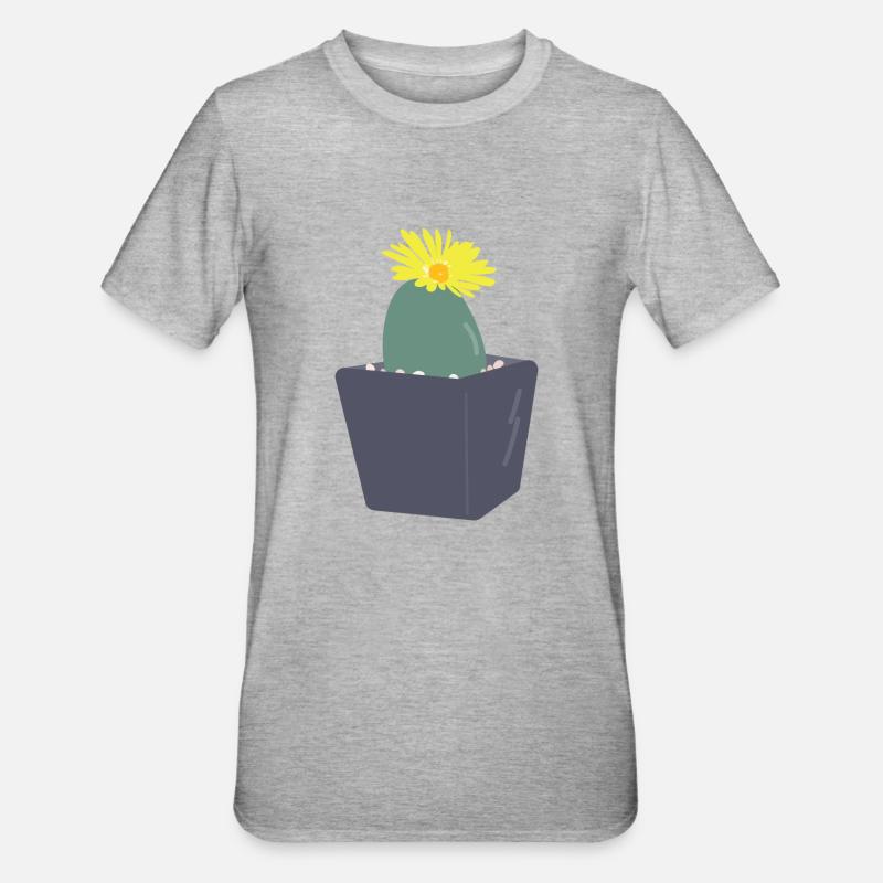 Lithops Blüte3 - Unisex Polycotton T-Shirt - Grau meliert