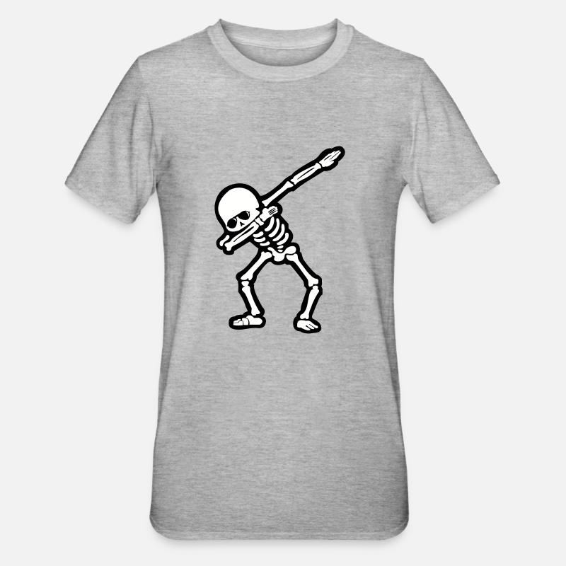 Skull Dabbing Sunglasses - Unisex Polycotton T-Shirt - heather grey