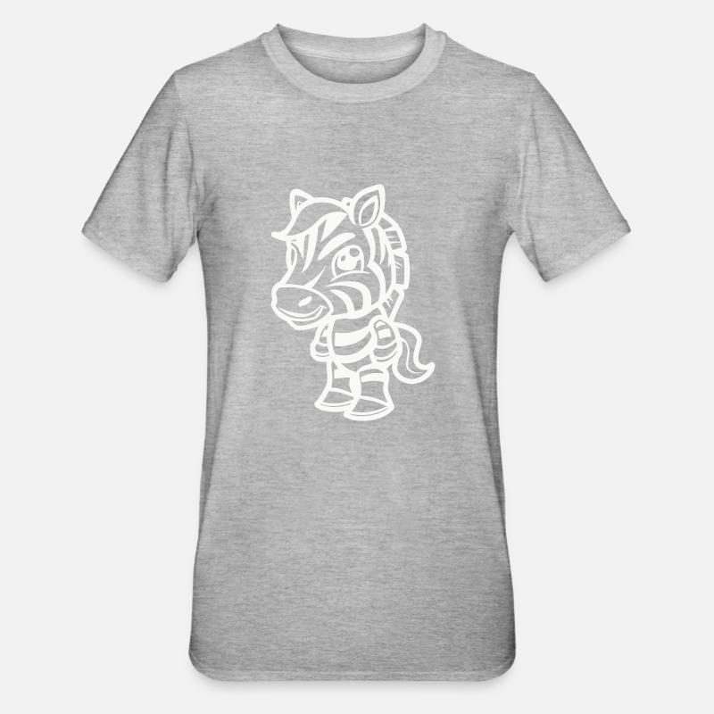 zebra comic - Unisex Polycotton T-Shirt - Grau meliert