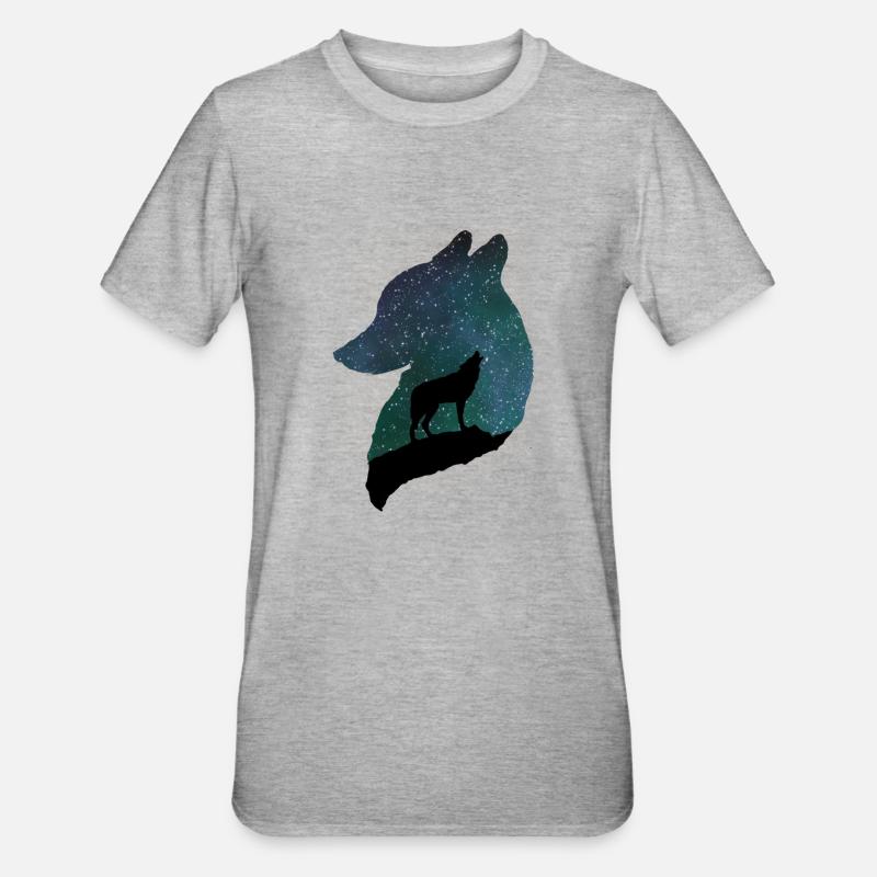 Night wolf - T-shirt polycoton Unisexe - gris chiné