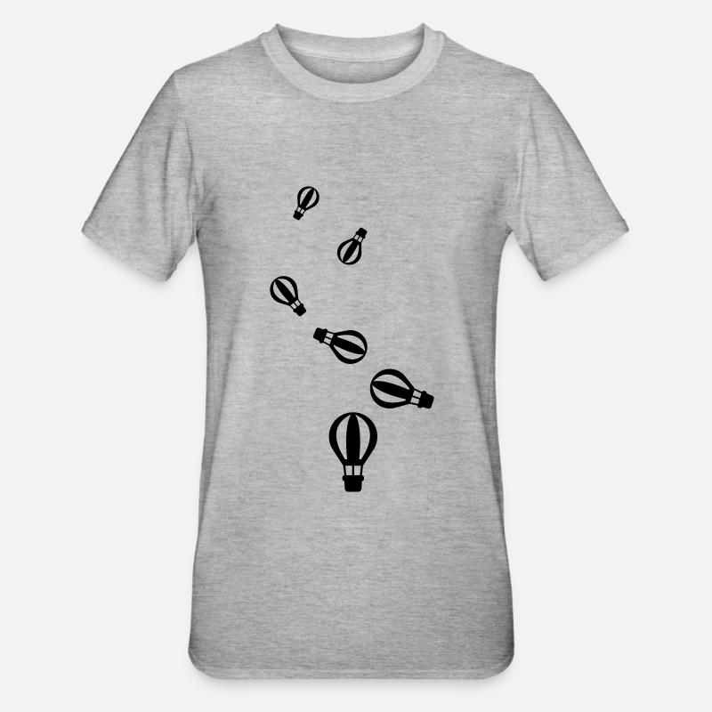 Icône de montgolfière - T-shirt polycoton Unisexe - gris chiné