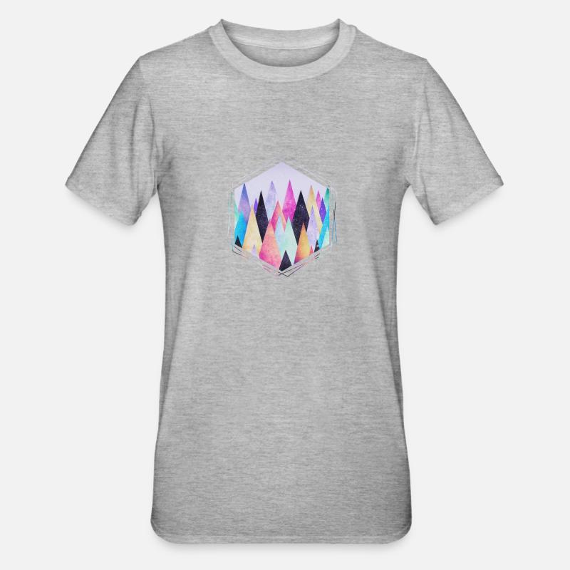 Hipster triangles (geometry) Abstract Mountains - Unisex Polycotton T-Shirt - heather grey
