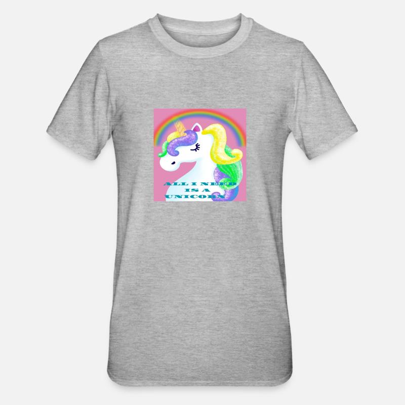 Licorne - T-shirt polycoton Unisexe - gris chiné