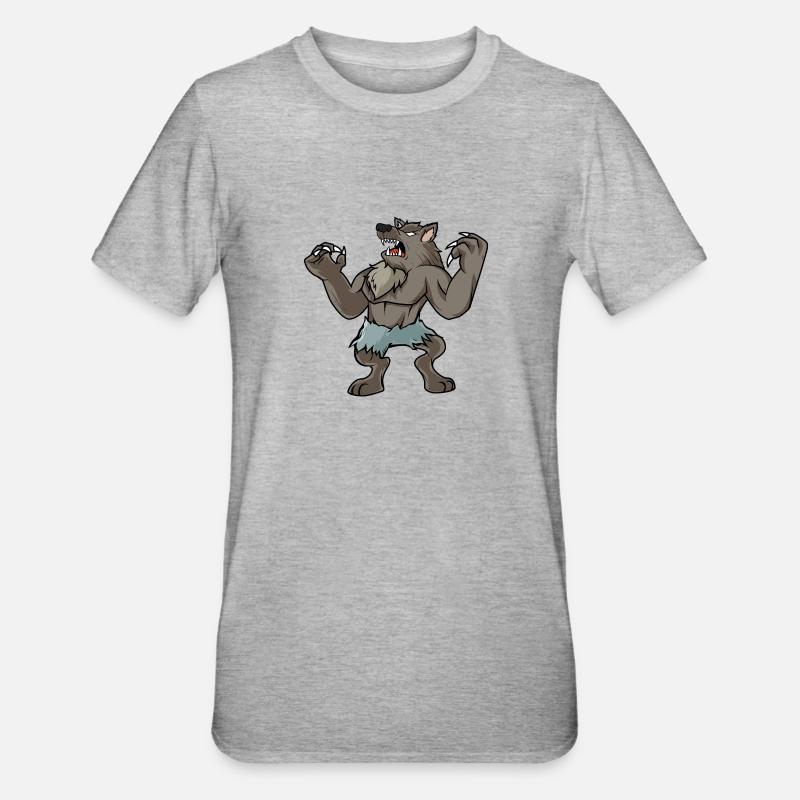 Werwolf - Halloween - Unisex Polycotton T-Shirt - Grau meliert