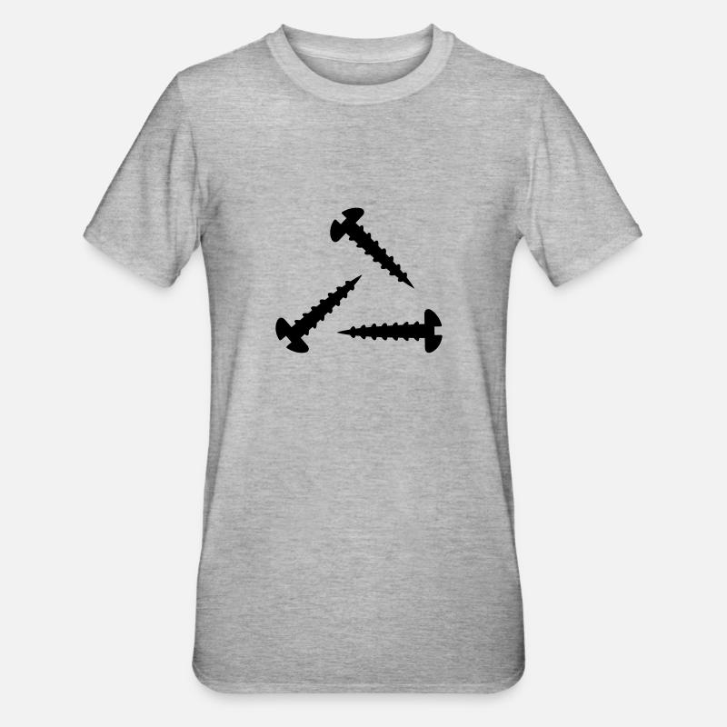 Schraube - Unisex Polycotton T-Shirt - Grau meliert