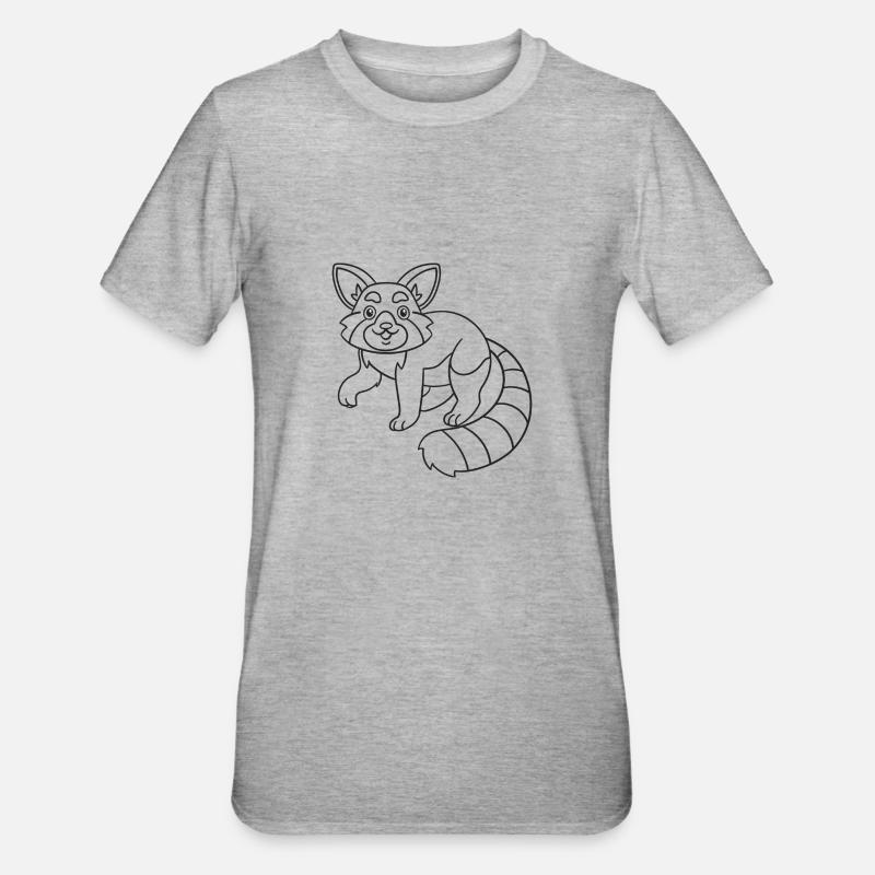 Roter Panda, Geschenk, Geschenkidee - Unisex Polycotton T-Shirt - Grau meliert
