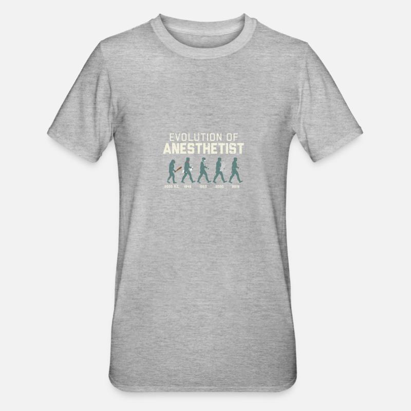Évolution de l'anesthésiste pour les médecins d'anesthésie - T-shirt polycoton Unisexe - gris chiné