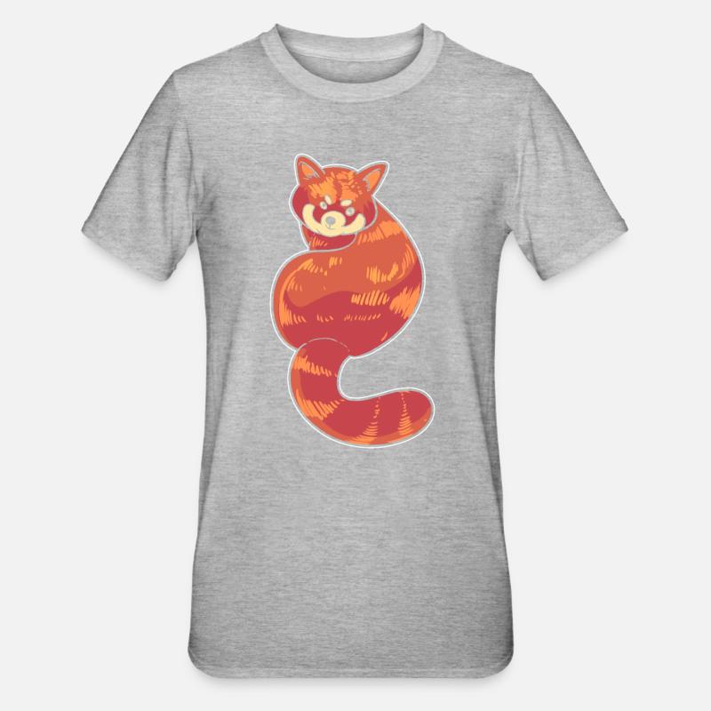 Netter roter Panda Panda-Pfleger - Unisex Polycotton T-Shirt - Grau meliert