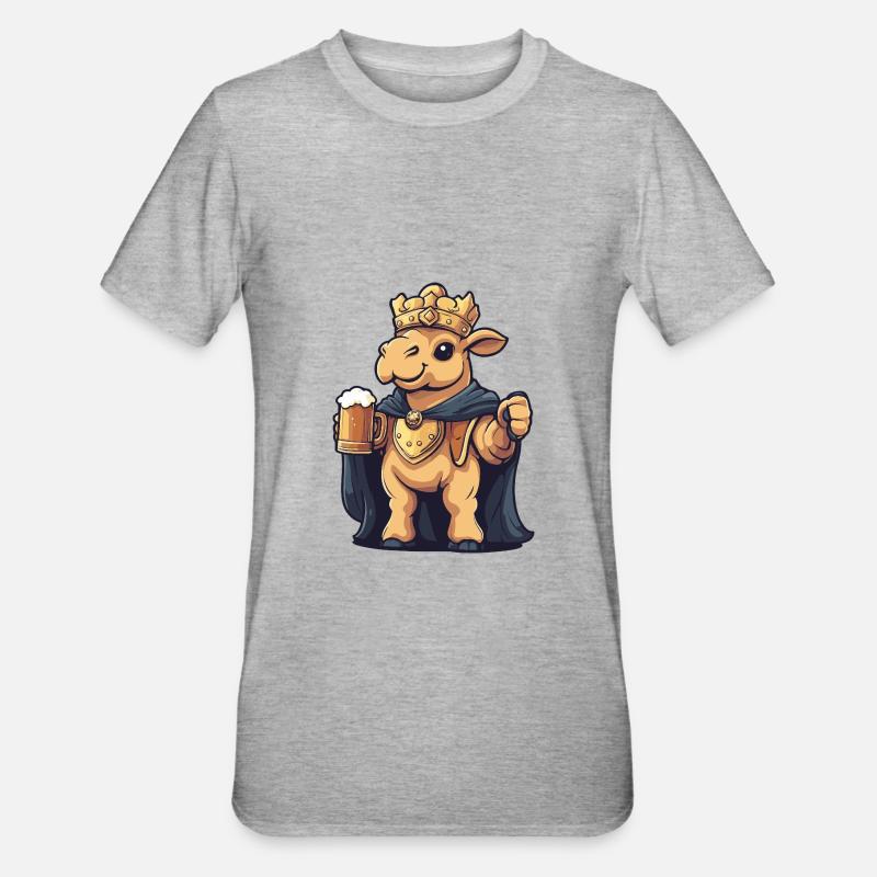 Kamel Bier Lustig - Unisex Polycotton T-Shirt - Grau meliert