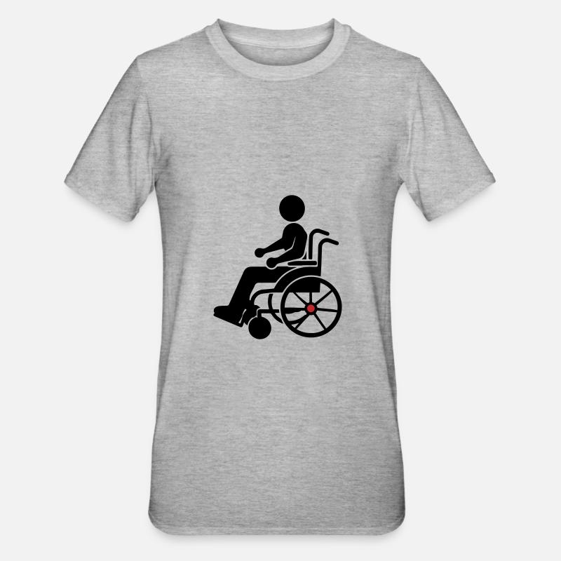 Rollstuhl Eingeschränkt - Unisex Polycotton T-Shirt - Grau meliert