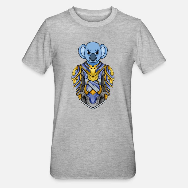 Knight Koala Crusader - Unisex Polycotton T-Shirt - heather grey