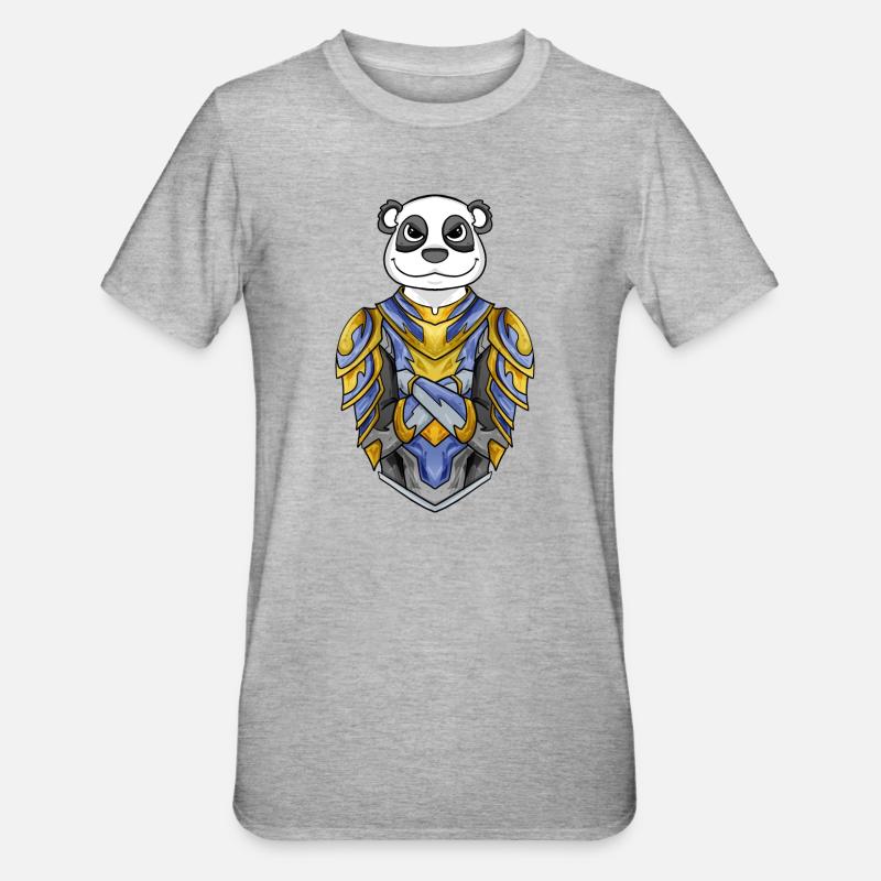 Chevalier Panda cool - T-shirt polycoton Unisexe - gris chiné