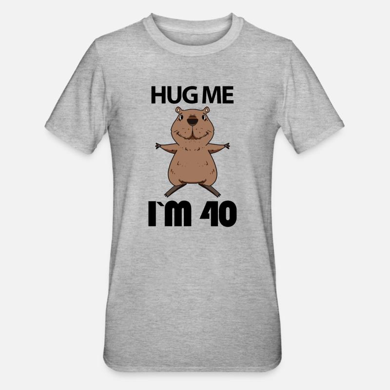40 ans - 40 ans - Hug - T-shirt polycoton Unisexe - gris chiné