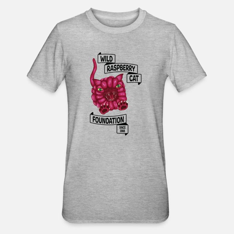 Raspberry le chat - T-shirt polycoton Unisexe - gris chiné
