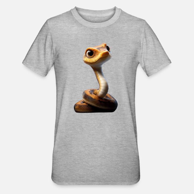 Schlange Python Kobra Klapperschlange Schlangen - Unisex Polycotton T-Shirt - Grau meliert