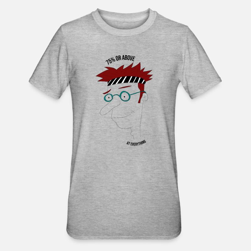 75 % oder mehr in allem, Mann - Unisex Polycotton T-Shirt - Grau meliert