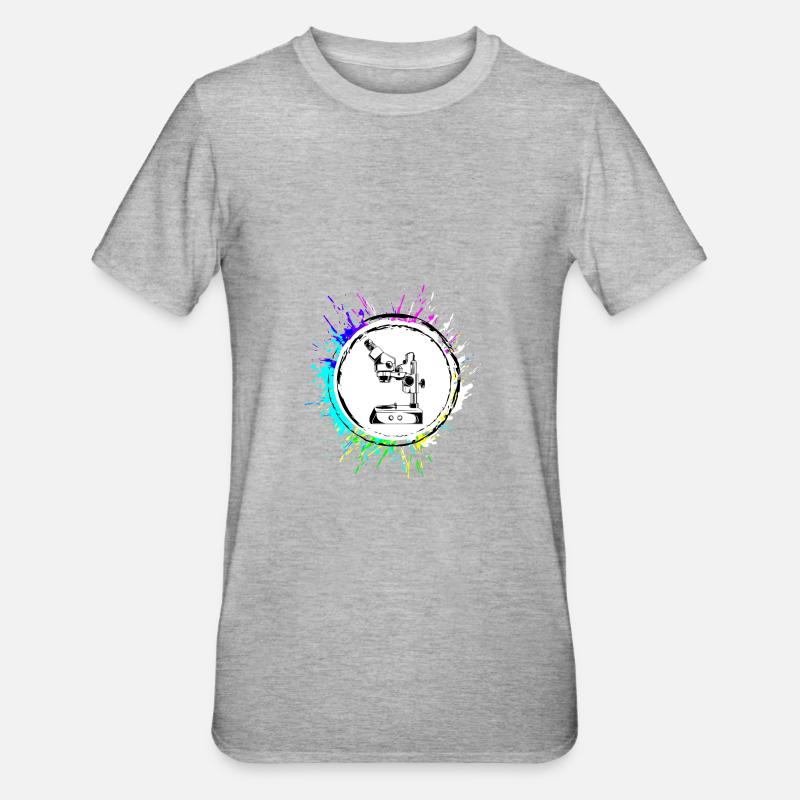 Icône de microscope Icône - T-shirt polycoton Unisexe - gris chiné