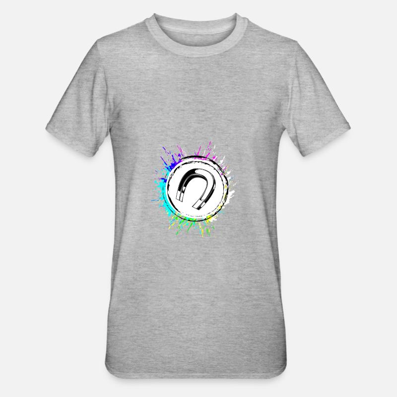 Aimant fer à cheval - T-shirt polycoton Unisexe - gris chiné
