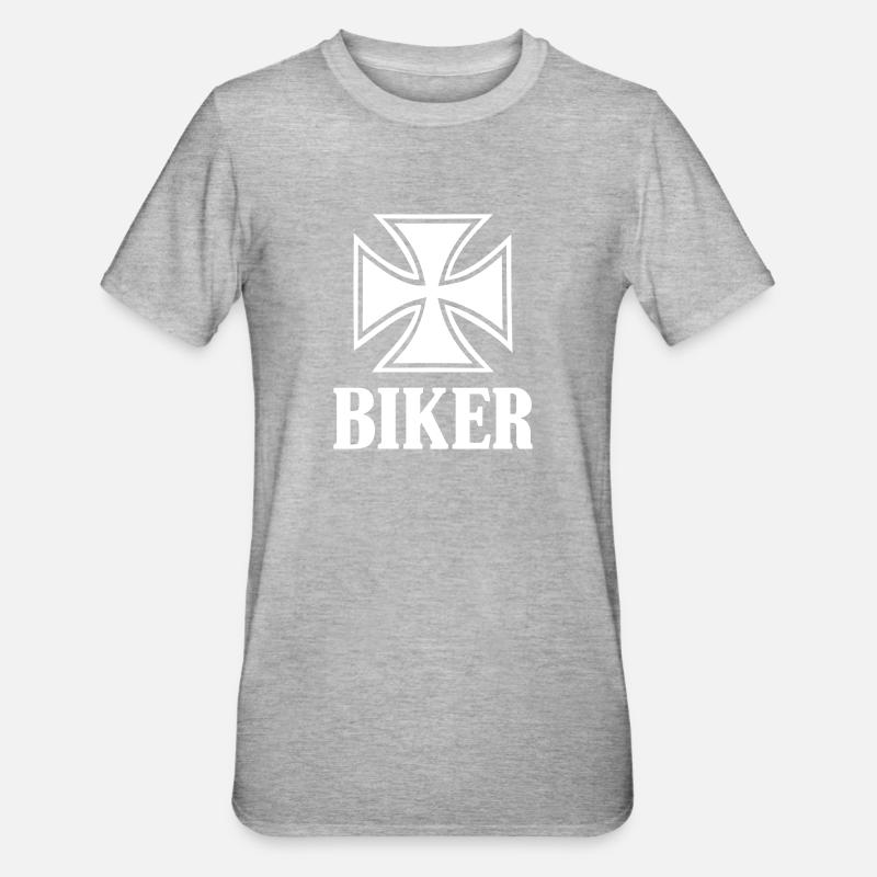 Biker - T-shirt polycoton Unisexe - gris chiné