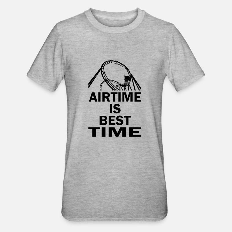Rollercoaster Achterbahn - Unisex Polycotton T-Shirt - Grau meliert