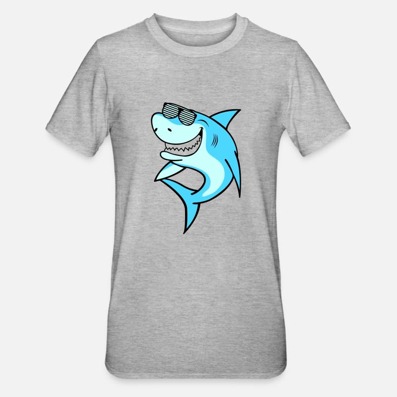 Lunettes de soleil Shark - T-shirt polycoton Unisexe - gris chiné