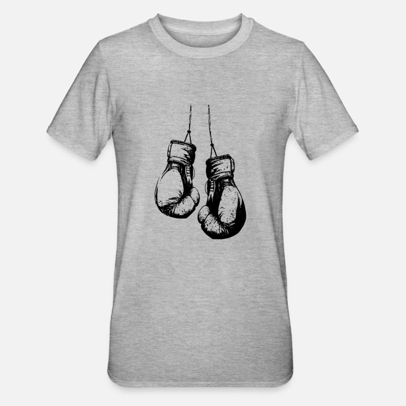 Gants de boxe suspendus noir - T-shirt polycoton Unisexe - gris chiné