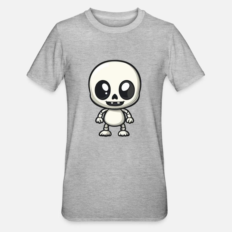 Zombie Halloween Skeleton Comic - Unisex Polycotton T-Shirt - heather grey