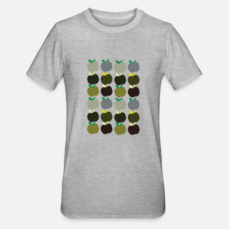apfelmuster 2 - Unisex Polycotton T-Shirt - Grau meliert