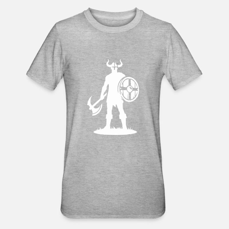 wikinger warrior - Unisex Polycotton T-Shirt - Grau meliert